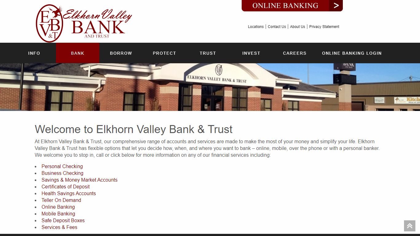 Bank | Elkhorn Valley Bank and Trust