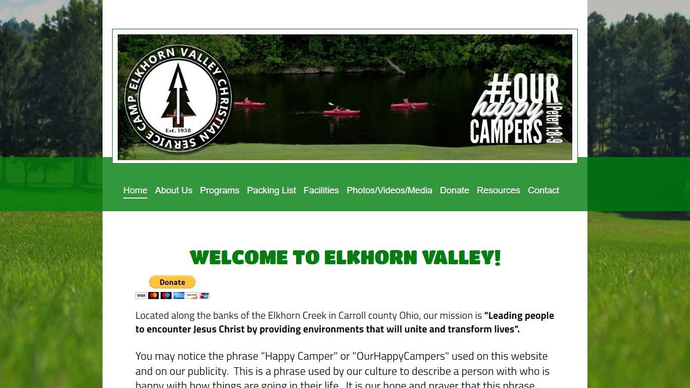 Elkhorn Valley Christian Service Camp - Home